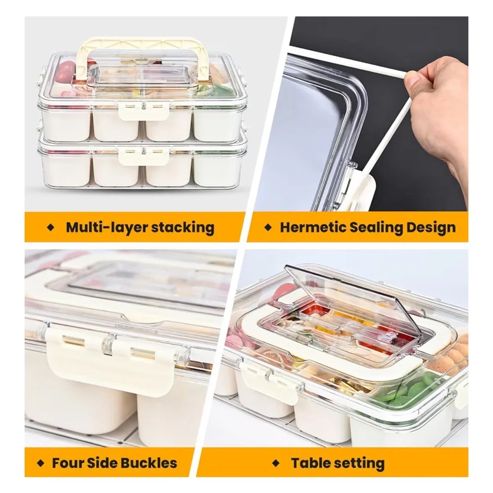 ✨BNWT - Portable Divided Clear Storage Container with Lid (8 Compartments)✨